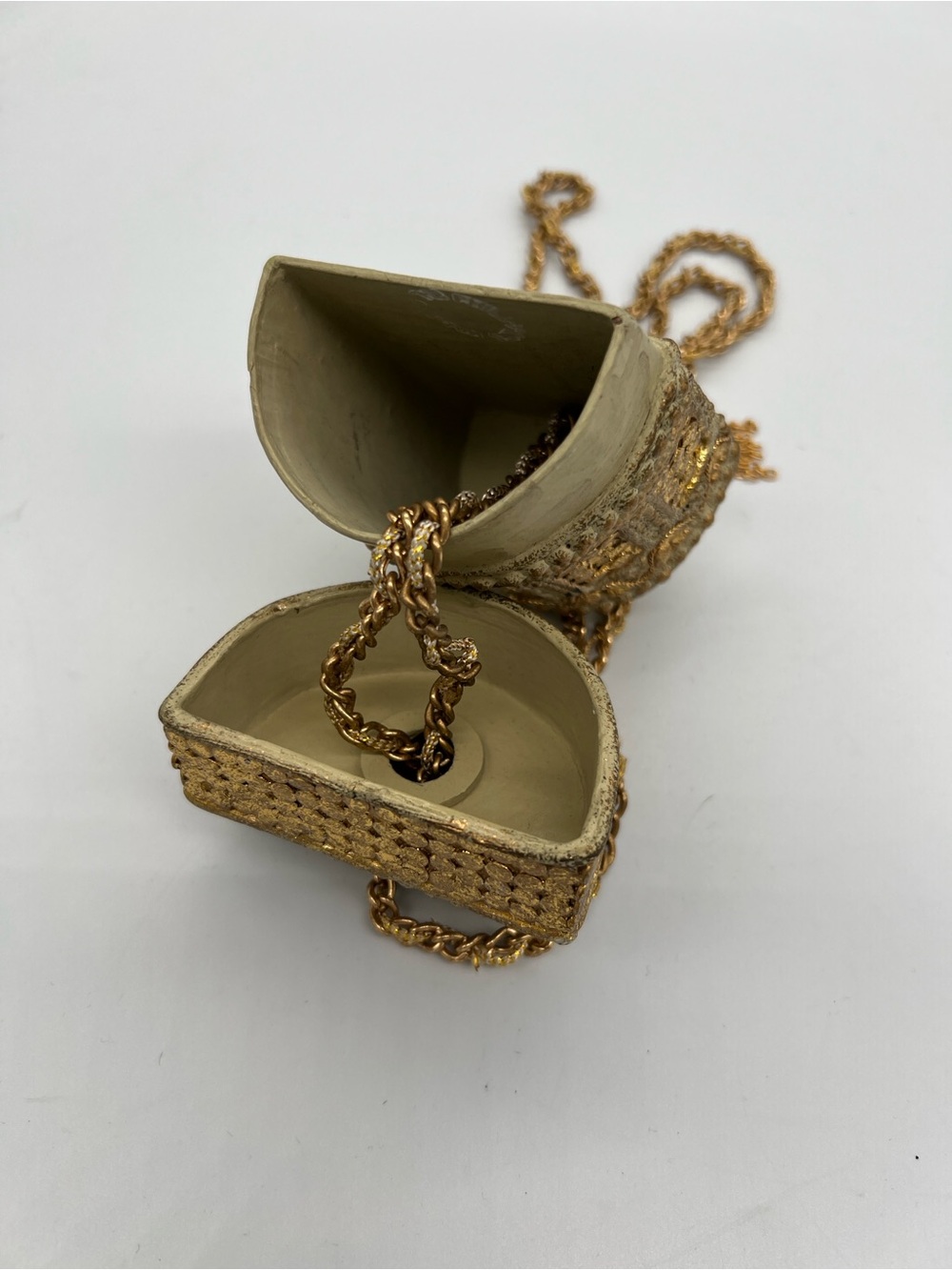 Gold Tone Ornate Prayer Wheel Pendant Necklace/ crossbody - Picture 4 of 4